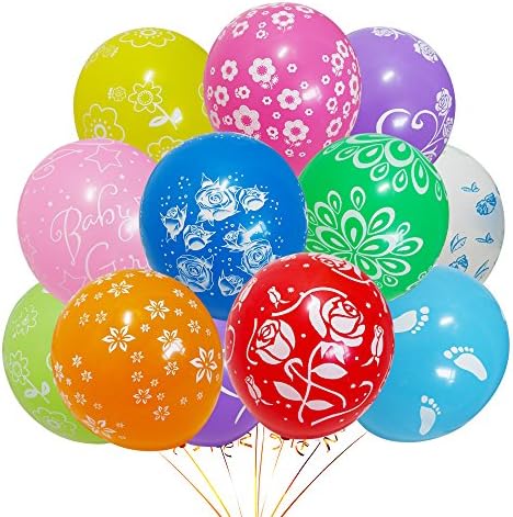 Autumn Love 30 x Large 12" Multicolor Latex Balloons Printed Assorted Patterns for Birthday Party Wedding Festival Gift Bag Filler