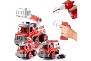 Top Race Remtote Control DIY Construye tu Mismo RC Police Car Camión de Bomberos Camión o Set de construcción Regalos para niños Niños Edades 3 + (DIY200 Set DE Fuego)