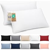 Dreamzie Pillow Case 50 x 70 cm &ndash; Set of 2 Oeko Tex Certified Microfibre with Zip &ndash; Soft and Brushed Pillowcase &ndash; White