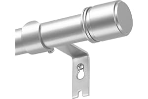 HOTOZON Barra Cortinas Plata 80-218 cm, Barras de Cortina Extensibles de 25 mm para Ventanas, Barra Cortina Decorativas con Remates con Tapón para Dormitorio, Salón