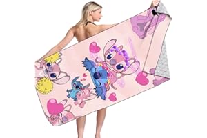 Gujey Stitch Toalla de baño, Stitch Toalla de Playa de Microfibra Ultraligera y de Secado rápido Toalla Viaje y Toalla Piscina para niños, Adolescentes y Adultos 150 * 75cm