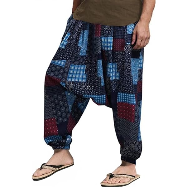 Heren Katoen Baggy Hippie Yoga Harembroek Strand Losse Broek Baggy Broek Wijd Beenbroek Casual Joggingbroek,Khaki,M Heren Katoen Baggy Hippie Yoga Harembroek Strand Losse Broek Baggy Broek Wijd Beenbroek Casual Joggingbroek,Khaki,M