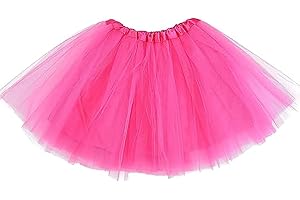 Plipdhy Tutú de Tul para Adultos,Tutu Rosa 3 Capas,Falda de Tul Mujer,Falda de Ballet,Tutu para Mujer para Danza Fiesta y Halloween Disfraz