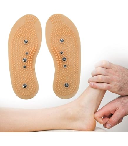 Magnetische massage-inlegzolen, magnetische inlegzolen, orthopedische inlegzolen, magnetische schoeninlegzolen, inlegzolen voor acupressuur, inlegzolen met magneten, afvallen, rood, L 44-47