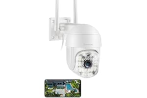 VOLTKARE Telecamera di sicurezza 1080P per esterni, 2,4 G, wireless, per casa, telecamera a 360 gradi con audio a 2 vie, visione notturna a colori, monitoraggio del movimento, impermeabile IP66