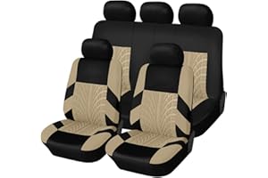 DuanRQ Housse de Siège en Polyester pour Renault Clio 5/4/3 Estate 2001-2024, Housse de Protection Siège Voiture Respirant, Beige/A