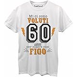 thedifferent T-Shirt Maglietta Uomo con Grafica Compleanno - 60 sessanta Anni per Essere Cosi Figo - Idea Regalo Festa papà Z