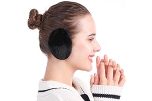 Faxianther Bandless Ear Muffs Fleece Thick Winter Strapless Earmuffs Soft Faux Fur Earbags Windproof Cold Weather Bandless Ear Warmers Covers for Men Women Outdoor Running Walking Jogging Ski Cycling