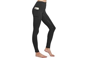 FitsT4 Sports Damen Winterreitleggings Silikon Vollbesatzreithose mit Fleecefutter mit Handytasche und Gürtelschlaufen
