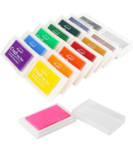 Tamponi Inchiostro Per Timbri Bambini - 12 Colori Lavabili E Non Tossici - Per Disegni E Lavoretti - Foto 8