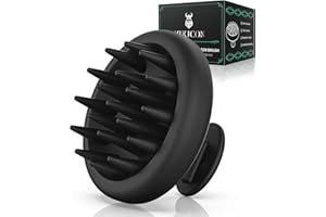 VIKICON Scalp Massager for Beard/Hair Growth, 100% Silicone Beard Shampoo Brush for Men w/Soft & Flexible Bristles for Hair Care &Head Relaxation, Scrubber/Exfoliator for Dandruff Removal (Black)