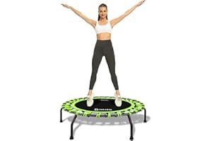 DARCHEN 150KG Rebounder Mini Trampoline for Adult, Indoor Exercise Workout Fitness, Upgrade Design Bungee Trampoline for Safer Quieter Bounce [100 CM]