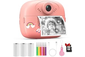 ADUARJO Fotocamera Per Bambini Con Stampa Istantanea Per Ragazze E Ragazzi Di Età 3-12 Anni, Fotocamere Istantanee Per Bambini 1080p Regali Di Natale E Compleanno Per Ragazze E Ragazzi Di 3-10 Anni