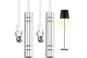 JUGCUT 2Pcs Light Pull Cord Handle for Bathroom, Cylindrical Pull Cord Handle with 150 cm White Pull Cord and Connector for Bathroom Toilet Light Ceiling Fan Switch Light Fixtures Chrome