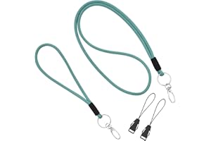 Vicloon Portachiavi Collo Staccabile, 2Pcs Cordino Porta Badge, Cinturino da Polso Laccetto Con Fibbia a Sgancio di Sicurezza, Neck Lanyard Strap per Impiegati, Appassionati di Outdoor, Verde