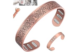 Vicmag Copper Magnetic Bracelet for Men 9X Powerful Magnets(Each 5000 Gauss), 99.99% Pure Copper(Celtic Sun Moon Life Tree)