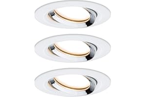 ‎PAULMANN Paulmann 93686 Nova Plus LED Einbauleuchte 3er Set rund schwenkbar 3x6,8W IP65 dimmbar Einbaustrahler Weiß matt, Chrom Spot Aluminium 2700K