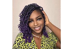 Passion Twist Hair 10 pouces 8 paquets de cheveux pré-torsadés Passion Twist Crochet Hair Pré-bouclés YDDM Extension de cheveux Passion Twist (10 pouces, 1B / Violet #)