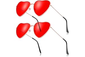 BBTO 2 Brillen in Herzform, Hippie-Sonnenbrille, Retro-Brille der 70er Jahre, für Damen