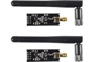 ALMOCN 2PCS NRF24L01+PA+LNA Wireless Transceiver 2.4G 1100m RF Transceiver Module with SMA Antenna in Antistatic Foam for Arduino