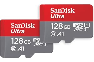 SanDisk 128 Go Ultra microSDXC, Carte micro sd + adaptateur SD (Pour Smartphone et Tablette, Video Full HDD, jusqu'à 140 Mo/s