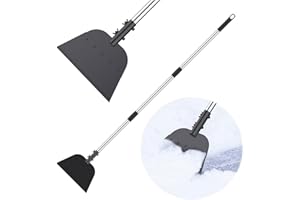 LASTOOLS Garden Cleaning Shovel，Ice Scraper, Snow Shovel，Adjustable Handle Heavy Duty Multifunctional Cleaning Shovel，Steel Flat Shovel for Lawn Edging，Weed and Ice Removal(59In)