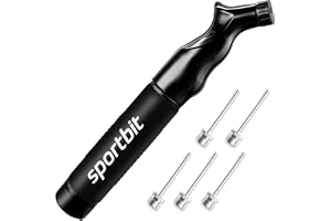 SPORTBIT Ball Pump / Bollpump – Handheld Luftpump med Push & Pull System – För Fotboll, Basketboll, Volleyboll & Alla Sportbollar – 5 Needles / Nålar