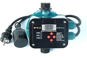 CHM GmbH® Interrupteur de commande de la pompe (pression marche/arrêt réglable) avec protection contre la marche à sec pour pompes jusqu'à 2,2 kW