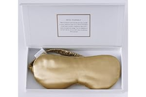 ZIMASILK Antifaz para dormir, 100% seda de morera de 22 momme, relleno de seda de morera de, suave y transpirable (dorado)