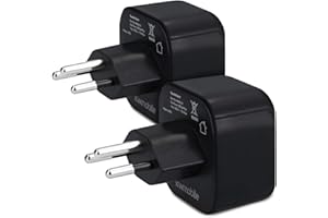 kwmobile 2 x adapter podróżny Szwajcaria typ J - adapter podróżny wtyczka podróżna Schuko EU do typu J gniazdko w np. Szwajcarii - adapter prądu urlop czarny