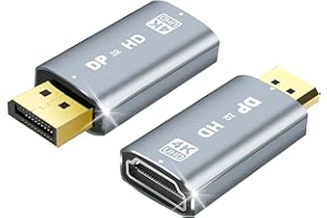 WOWFAST Adaptador DisplayPort a HDMI, adaptador DP 4K @30Hz/2K @60Hz/1080P @120Hz adaptador DP a HDMI compatible con Dell, Lenovo, HP, Projector, AMD, NVIDIA, Desktop