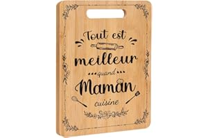 LOVECENTRAL Cadeau pour Maman, Planche à Découper en Bambou Gravée pour Maman - Cadeau Original, Anniversaire & Noël (maman)