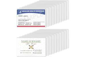 20 Stück Medicare Kartenschutzhüllen, DaKuan PVC transparente Hülse, wasserdicht, wiederverwendbar, mattiert, Ausweishülle für Ausweis, Bankkarte, IC-Karte, Buskarte und Mitgliedskarte (60 × 90 mm)