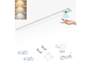 ‎BOYIR BOYIR LED Unterbauleuchte küche Dimmbar Flach, 900LM Lichtleiste 60CM Küchenbeleuchtung 3 Lichtfarben Warmweiß Neutralweiß Kaltweiß, Unterschrank Beleuchtung Küche mit Berührungsloser Sensor