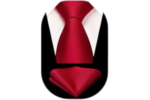 HISDERN Ties for Men Wedding Tie & Pocket Square Houndstooth Formal Business Plain Necktie Handkerchief Set