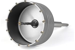 Scie Cloche à Béton de 115 mm BINOTA, Forets Circulaires, Scie Cloche, avec Tige SDS Plus, pour Béton, Ciment, Mur de Briques, Maçonnerie en Pierre