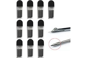 LILIKAI 100 Pcs Mine Compas,Graphite pour Compas,2mm 2B HB Recharges de Mine de Compas,Mine Compas Professionnel,Mine Epaisse,Compas d'abbatant,Remplacement de Mines dans les Tubes de Recharge pour Compas