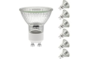 Jaenmsa Ampoules Halogènes GU10(6 Pièces), Ampoule Spot AC 230V 35W, Halogènes GU10 35 Watt Dimmable, 2700K Blanc Chaud Pour Cuisine, Bureau, Maison