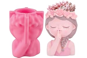 MILIAFLICK Silikon Mädchen DIY Blumentopf Vase Silikonform Blumentopf Beton Formen Epoxidharz Silikonformen Gießformen silikonformen ostern Formen Beton zum Gießen Gießform Handwerk