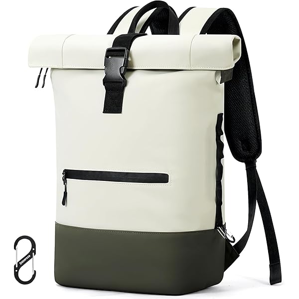 BJIAX Rolltop Rugzak Vrouwen Laptop Rugzak Mannen Grote Waterdichte met Computer Compartiment voor 17.3 Inch Roll Top Rugzakken School Reizen Rugzak Handbagage Vliegtuig voor Werkreis Zwart