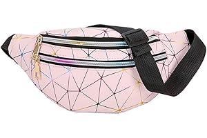 Estwell Sac Banane Femme Léger Fanny Pack Imperméable Cuir PU Ville Sac Banane Moda Running Sacs de Sport Voyage Randonnée