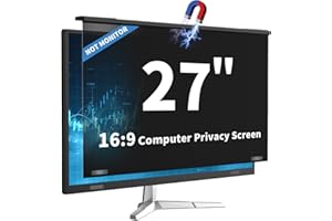 DEJIMAX 27 Inch Computer Privacy Screen Filter Protector Anti Glare, Scratch Resistant & Blue Light Blocking Filter for Monitors Anti Spy Magnetic Easy Clip-On Privacy Cover for 27 Inch Screens