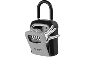 NBYT Tragbares Zahlenschloss Schlüsselkasten, für Hausschlüssel, Schlüsselverstecker, um einen Schlüssel draußen zu verstecken, wasserdichter Schlüsselsafe (mit Bügel)