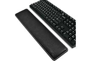 MAIDERN Poggiapolsi per Tastiera con Memory Foam,41.5x9.5cm Pelle Sintetica Wrist Rest Cuscinetto di Supporto per Palmi e Polsi per Computer Portatile, Notebook, Mac Book, PC e Computer, Nero