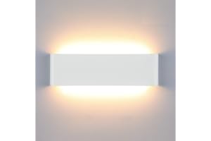 Lightsjoy Applique da Parete Interno 16W 3000K LED Lampada da Parete Bianca Illuminazione per Camera da Letto Luce da Parate Corridoio Soggiorno Scala