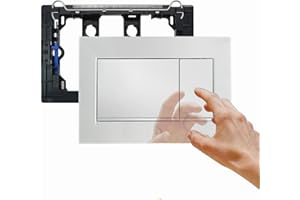 Empyreal placca con attivatori di scarico e telaio di montaggio, adatta per Geberit Sigma 30, UP320 e 300, ricambio per le placche di azionamento, doppio scarico, 1 pezzo.(Cromato&Bordato D'argento)