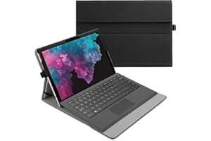Fintie Funda Multiángulo Compatible con Microsoft Surface Pro 7+ (2021)/Pro 7/6/5/4/3 - Cubierta Protectora Compatible con Teclado Type Cover(Teclado No Incluido), Negro