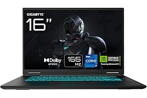 Gigabyte GAMING A16 Laptop - 16", 165Hz WUXGA, Intel Core i7-13620H, GPU RTX 5060, 16GB DDR5, 1 x SSD Gen4 da 1TB, DOS, Garanzia di 2 anni, Dolby Atmos, GAMING A16 CVHI3IT894SD