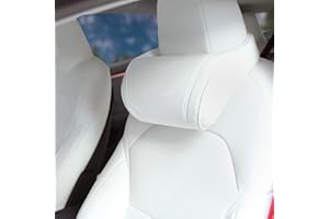 Ywooon Poduszki pod szyję samochodową, miękkie poduszki pod szyję do siedzenia z regulowanym paskiem, uniwersalne dopasowanie poduszki pod szyję i kręg, do podróży, biura, domu, 1 szt., białe