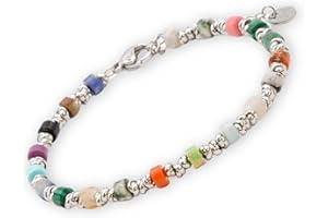 OMI CREATIVE CONCEPT OMI® Bracciale Uomo Acciaio con Pietre Naturali Multicolore – Turchese, Verde Smeraldo, Lapislazzuli, Nero – Elegante e Stile Casual